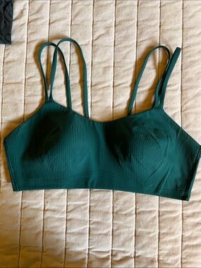 lululemon athletica Ribbed Double-Strap Bralette in Forest Green